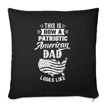 Voici à quoi ressemble un père américain patriote - Housse de coussin décorative 45 x 45 cm - noir - Devant