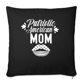Patriotic American Mother USA Patriot US - Housse de coussin décorative 45 x 45 cm - noir - Devant