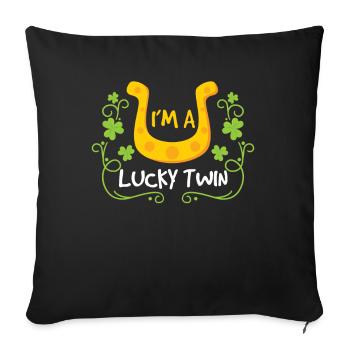 I am a happy twin Irish Ireland - Sofa pillowcase 17,3'' x 17,3'' (45 x 45 cm) - black - Front