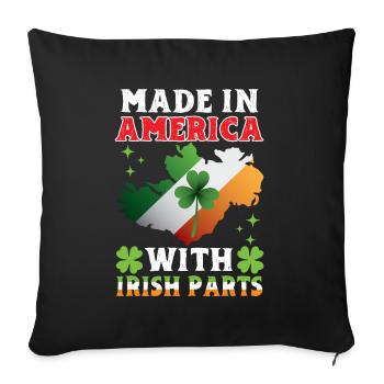 Made in America with Irish parts - Sofa pillowcase 17,3'' x 17,3'' (45 x 45 cm) - black - Front
