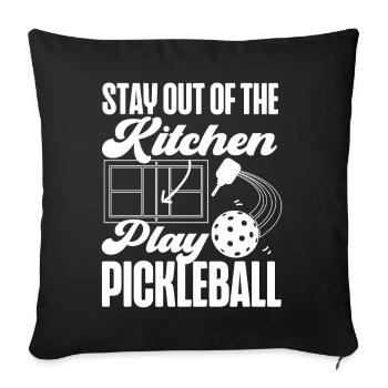 Pickleball Restez en dehors de la cuisine - Housse de coussin décorative 45 x 45 cm - noir - Devant