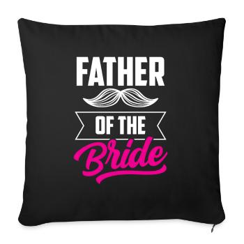 Père de la mariée mariées mariées fête de mariage - Housse de coussin décorative 45 x 45 cm - noir - Devant