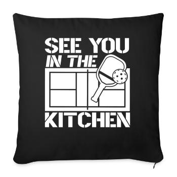 Pickleball Rendez-vous dans la cuisine - Housse de coussin décorative 45 x 45 cm - noir - Devant