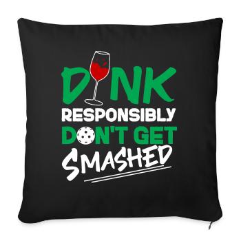 Pickleball Pun Wine Dink - Sofakissenbezug 45 x 45 cm - Schwarz - Vorne