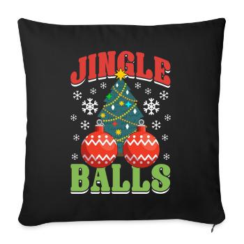 drôle de Père Noël, drôle de dicton tenue - Housse de coussin décorative 45 x 45 cm - noir - Devant