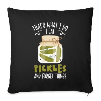 C’est ce que je fais Je mange des cornichons et j’oublie des choses - Housse de coussin décorative 45 x 45 cm - noir - Devant