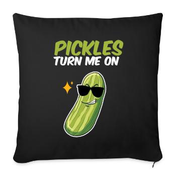 Pickles Turn Me On - Sofa pillowcase 17,3'' x 17,3'' (45 x 45 cm) - black - Front