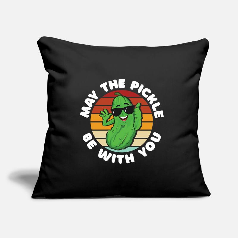 Que le cornichon soit avec vous Housse de coussin décorative 45 x 45 cm