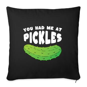 Tu m’as eu à Pickles - Housse de coussin décorative 45 x 45 cm - noir - Devant