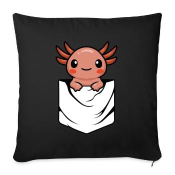 Anime Axlotl - Sofa pillowcase 17,3'' x 17,3'' (45 x 45 cm) - black - Front