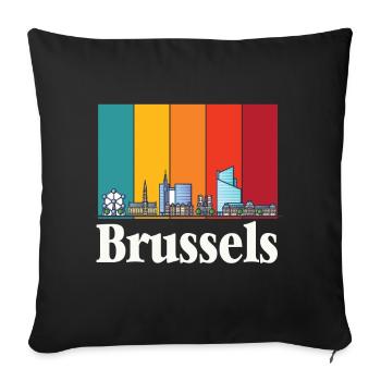 Bruxelles Atomium Atomic Nucleus Science of Physics - Housse de coussin décorative 45 x 45 cm - noir - Devant