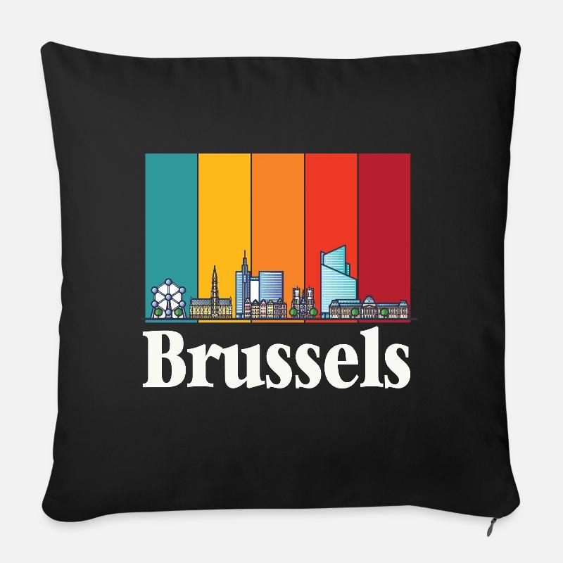 Bruxelles Atomium Atomic Nucleus Science of Physics - Housse de coussin décorative 45 x 45 cm - noir