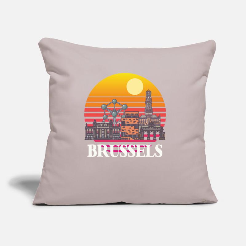 Brussels Skyline Science Atomic nucleus Physics Atom Sofa pillowcase 17,3'' x 17,3'' (45 x 45 cm)