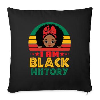 Black History Women Proud Black Melanin Festival - Sofa pillowcase 17,3'' x 17,3'' (45 x 45 cm) - black - Front