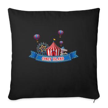 Brooklyn Zirkus Coney Island Fun Park New York Cit - Sofakissenbezug 45 x 45 cm - Schwarz - Vorne