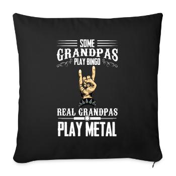 Metal Grandpas Heavy Metal Mode Rocking Music Ha - Sofa pillowcase 17,3'' x 17,3'' (45 x 45 cm) - black - Front