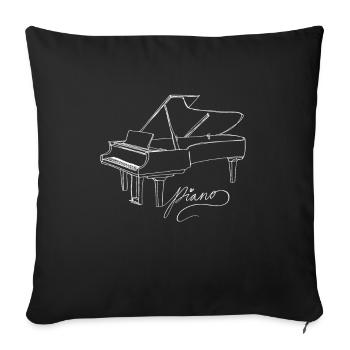 Piano Oneline Art - Klavier Pianist Klavierspieler - Sofa pillowcase 17,3'' x 17,3'' (45 x 45 cm) - black - Front