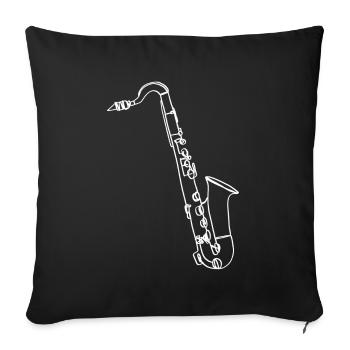Saxophone Oneline Art - Saxophone Musician - Sofa pillowcase 17,3'' x 17,3'' (45 x 45 cm) - black - Front