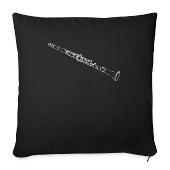 Clarinet Oneline Art - Clarinet Clarinetist - Sofa pillowcase 17,3'' x 17,3'' (45 x 45 cm) - black - Front