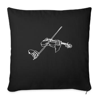 Violin Oneline Art - Violinist Violinist - Sofa pillowcase 17,3'' x 17,3'' (45 x 45 cm) - black - Front