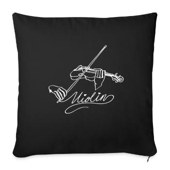 Violin Oneline Art - Violinist Violinist - Sofa pillowcase 17,3'' x 17,3'' (45 x 45 cm) - black - Front