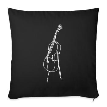 Cello Oneline Art - Cello Musician Cello Player - Sofa pillowcase 17,3'' x 17,3'' (45 x 45 cm) - black - Front