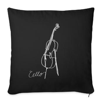 Cello Oneline Art - Cello Musician Cello Player - Sofa pillowcase 17,3'' x 17,3'' (45 x 45 cm) - black - Front