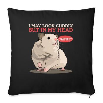 Hamster Golden Hamster Dwarf Hamster Gift - Sofa pillowcase 17,3'' x 17,3'' (45 x 45 cm) - black - Front