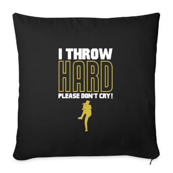 Joueur de softball Baseball Sport Pitcher Cadeau - Housse de coussin décorative 45 x 45 cm - noir - Devant
