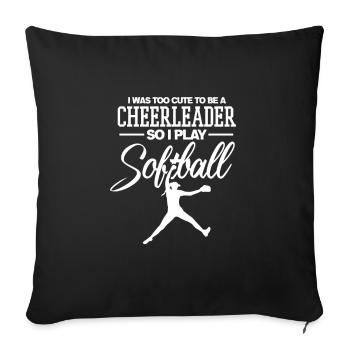 Joueur de softball Baseball Sport Pitcher Cadeau - Housse de coussin décorative 45 x 45 cm - noir - Devant