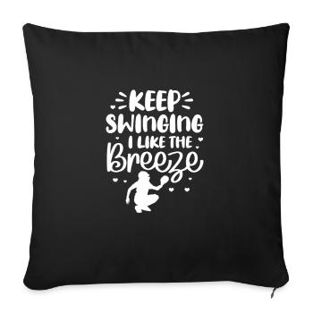 Joueur de softball Baseball Sport Pitcher Cadeau - Housse de coussin décorative 45 x 45 cm - noir - Devant