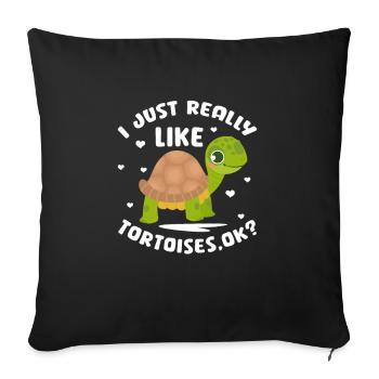 Turtle Turtle Sea Sea Creatures Gift - Sofa pillowcase 17,3'' x 17,3'' (45 x 45 cm) - black - Front
