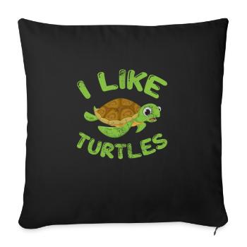 Tortue - Housse de coussin décorative 45 x 45 cm - noir - Devant