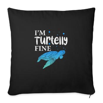 Tortue - Housse de coussin décorative 45 x 45 cm - noir - Devant