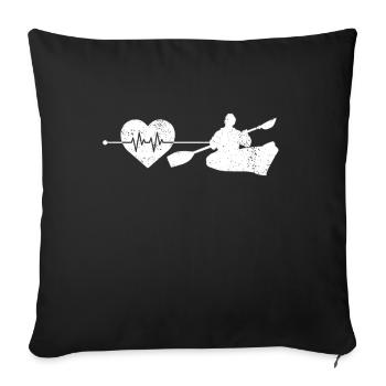 Canoe Kayak Heartbeat - Sofa pillowcase 17,3'' x 17,3'' (45 x 45 cm) - black - Front