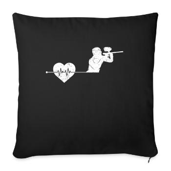 Paintball heartbeat - Sofa pillowcase 17,3'' x 17,3'' (45 x 45 cm) - black - Front