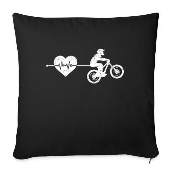 Battement de cœur du VTT - Housse de coussin décorative 45 x 45 cm - noir - Devant
