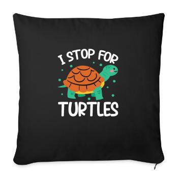 Turtle Turtle Sea Sea Creatures Gift - Sofa pillowcase 17,3'' x 17,3'' (45 x 45 cm) - black - Front