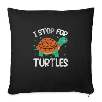 Turtle - Sofa pillowcase 17,3'' x 17,3'' (45 x 45 cm) - black - Front