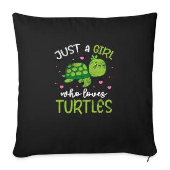 Tortue - Housse de coussin décorative 45 x 45 cm - noir - Devant
