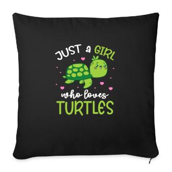 Turtle Turtle Sea Sea Creatures Gift - Sofa pillowcase 17,3'' x 17,3'' (45 x 45 cm) - black - Front