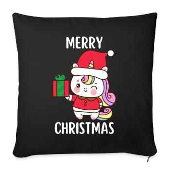 Merry Christmas Funny Christmas Shirt - Sofa pillowcase 17,3'' x 17,3'' (45 x 45 cm) - black - Front