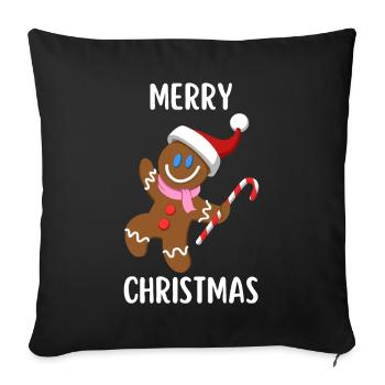 Merry Christmas Funny Christmas Shirt - Sofa pillowcase 17,3'' x 17,3'' (45 x 45 cm) - black - Front
