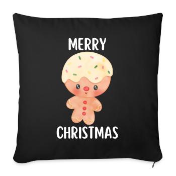 Merry Christmas Funny Christmas Shirt - Sofa pillowcase 17,3'' x 17,3'' (45 x 45 cm) - black - Front
