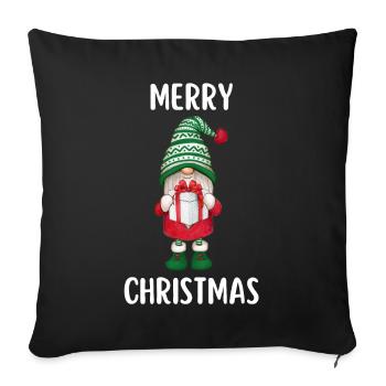 Merry Christmas Funny Christmas Shirt - Sofa pillowcase 17,3'' x 17,3'' (45 x 45 cm) - black - Front