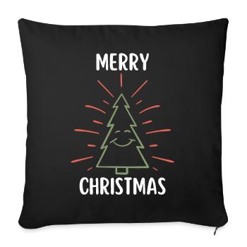 Merry Christmas Funny Christmas Shirt - Sofa pillowcase 17,3'' x 17,3'' (45 x 45 cm) - black - Front