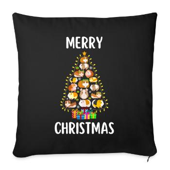 Merry Christmas Funny Christmas Shirt - Sofa pillowcase 17,3'' x 17,3'' (45 x 45 cm) - black - Front
