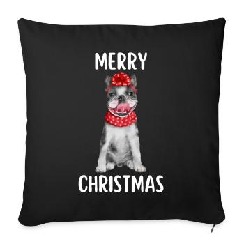 Merry Christmas Funny Christmas Shirt - Sofa pillowcase 17,3'' x 17,3'' (45 x 45 cm) - black - Front