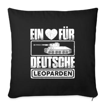 Ein Herz für Deutsche Leoparden Panzer Leopard - Sofakissenbezug 45 x 45 cm - Schwarz - Vorne