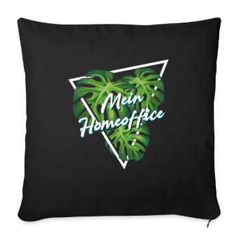 My Home Office Monstera Office Houseplant - Sofa pillowcase 17,3'' x 17,3'' (45 x 45 cm) - black - Front